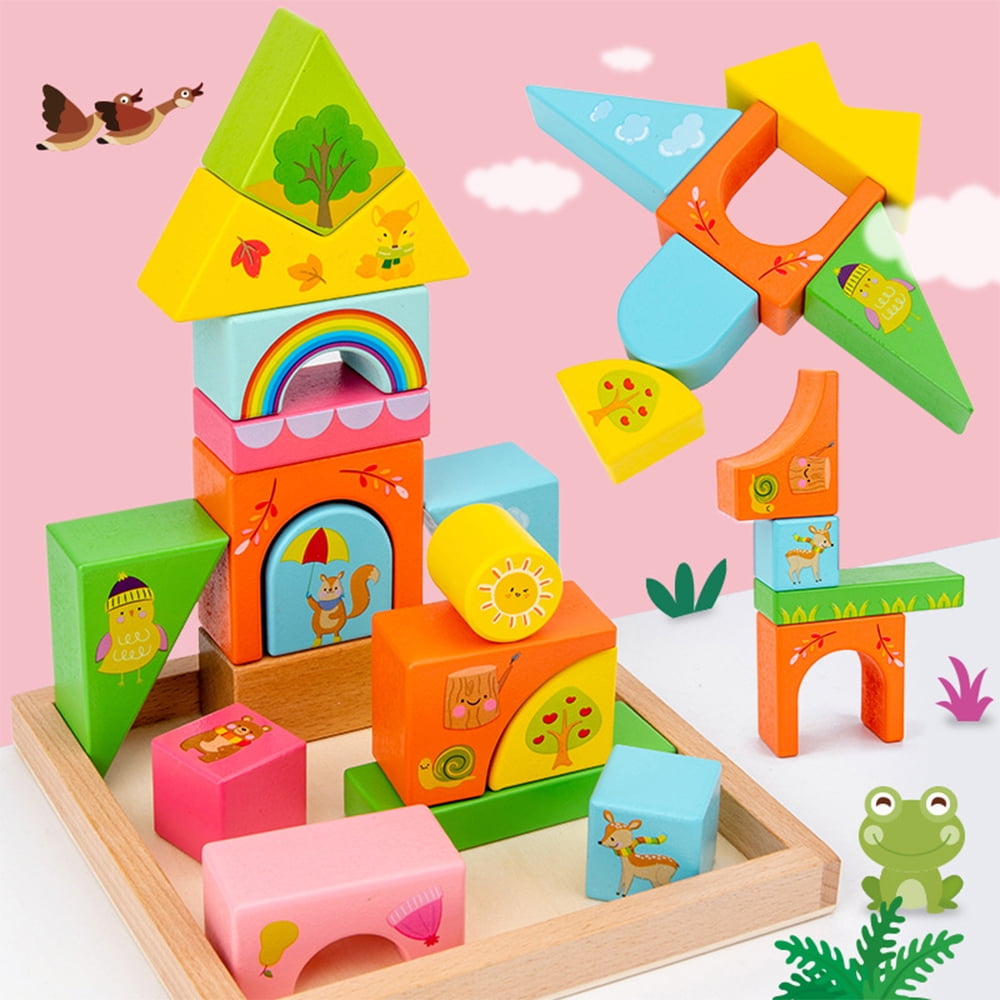 Alextreme Wooden Stacking Block Toy Large Particles and Easy to Grasp