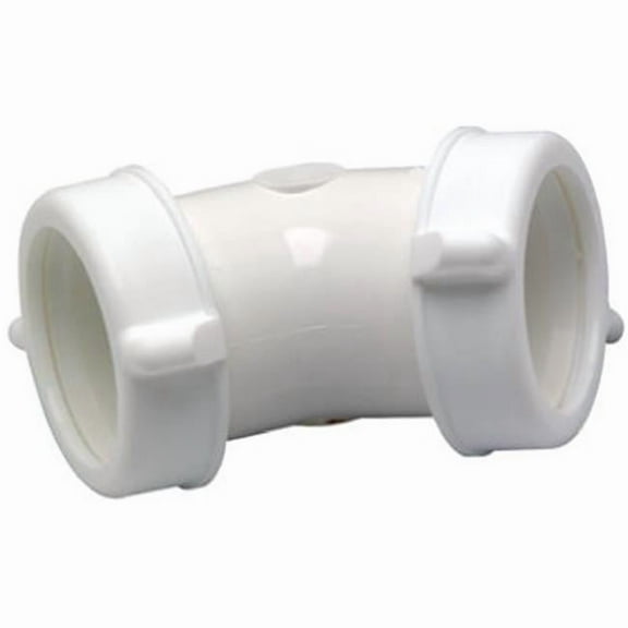 PLUMB SHOP DIV BRASSCRAFT 1-1/4 Or 1-1/2-Inch O.D. Tube Slip Joint White Plastic Lavatory/Kitchen Drain Elbow 622-514