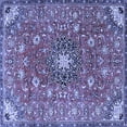 thumbnail image 1 of Ahgly Company Machine Washable Indoor Square Medallion Blue Traditional Area Rugs, 4' Square, 1 of 4