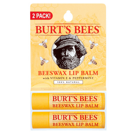 Burts Bees 100% Natural Moisturizing Lip Balm, Beeswax, 2 Tubes in Blister (Best Mens Lip Balm)