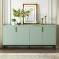 thumbnail image 2 of Green Accent Cabinet, Atumon Storage Cabinet Furniture, Modern Buffet Sideboard, Wooden Accent Cabinet with 4 Doors, Accent Storage Cabinet for Entryway Hallway Living Room, 63"L x 15.6"W x 29.9"H, 2 of 10