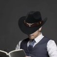thumbnail image 2 of Chapeau de Cowboy Décontracté Costume Cosplay Soleil Femmes Hommes Preppy Protection de Chambre Chapeau Été pour Randonnée Noir, 2 of 8