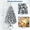 thumbnail image 1 of Bingirl Christmas Tree, Pre-lit Artificial Christmas Tree with 250 Lights, Xmas Trees with 710 Snowy White PVC Branches, Flodable Metal Stand＆Easy Assembly, 1 of 4