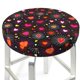 thumbnail image 3 of Balery Geometric Hearts Fundas de asiento para taburete de bar redondo de tela de terciopelo ajustables que protegen de arañazos y manchas para sillas de 14 a 17 pulgadas.-14 inch, 3 of 7