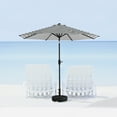 thumbnail image 4 of Westin Outdoor 9 Ft Patio Market Umbrella with Tilt & Crank, Gray /White Stripe, 4 of 6