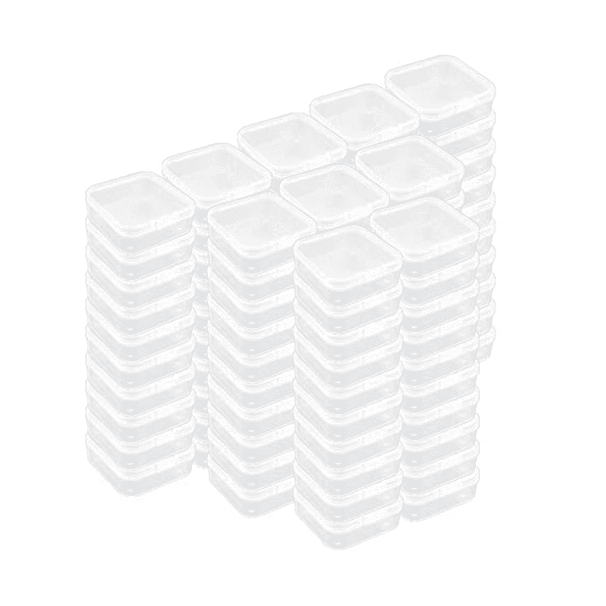 Square Mini Clear Plastic Storage Containers Box Case with Lids for