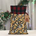 thumbnail image 5 of Rocae Sunflowers Bee Print Christmas Drawstring Linen Gift Bag with Drawstrings Treat Bag Goody Present Bags for Christmas Party Favor, 5 of 8