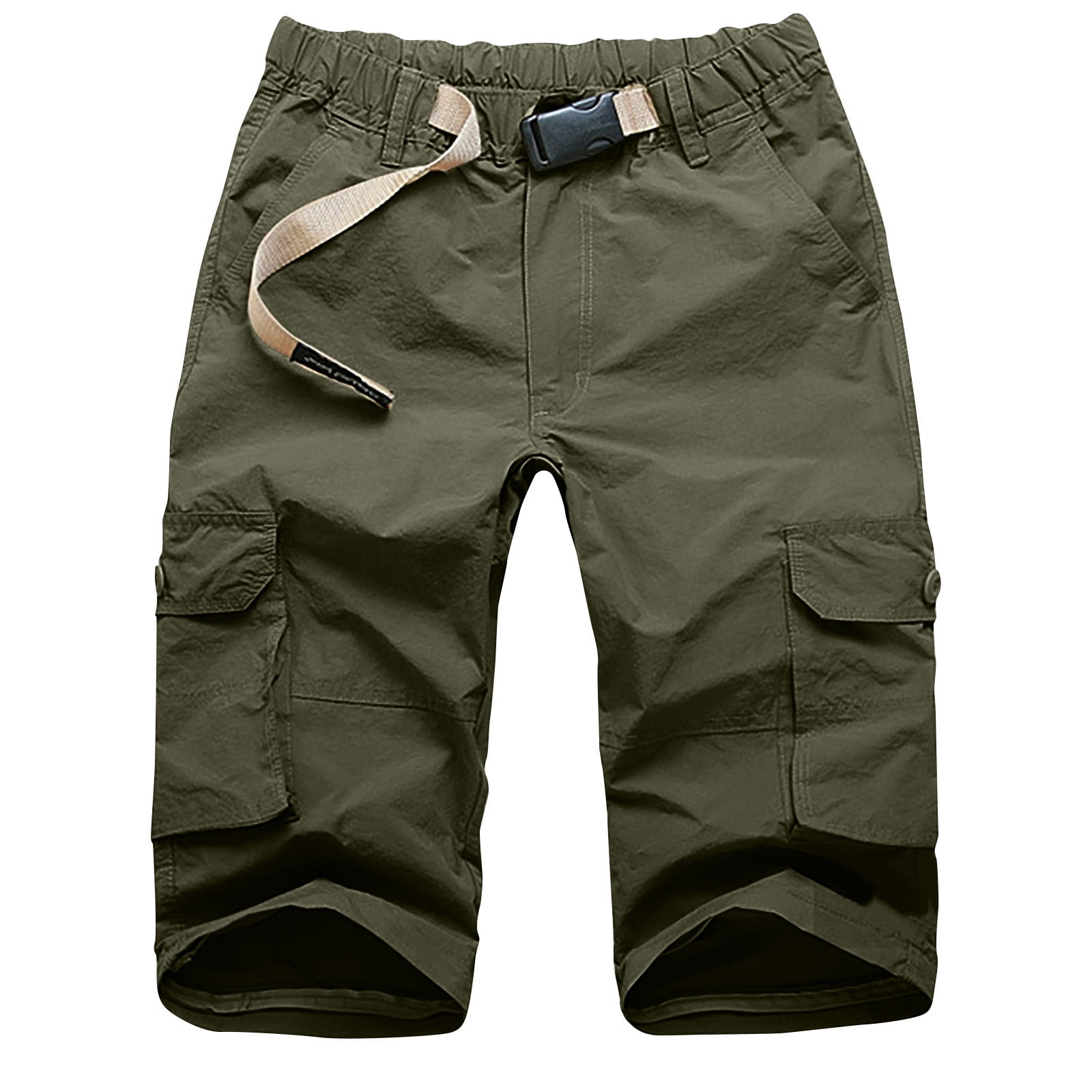 Yuyuzo Men's Relaxed Fit Convertible Cargo Pants, Zip Off