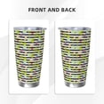 thumbnail image 3 of Rateoe Striped With Palm Tree Branches Printed Car Guy Gifts for Men Women Tumbler - 20oz/590ml Double Wall Vacuum Insulated Stainless Steel Travel Tumbler Cups with Lid & Straw-Without Straw, 3 of 8