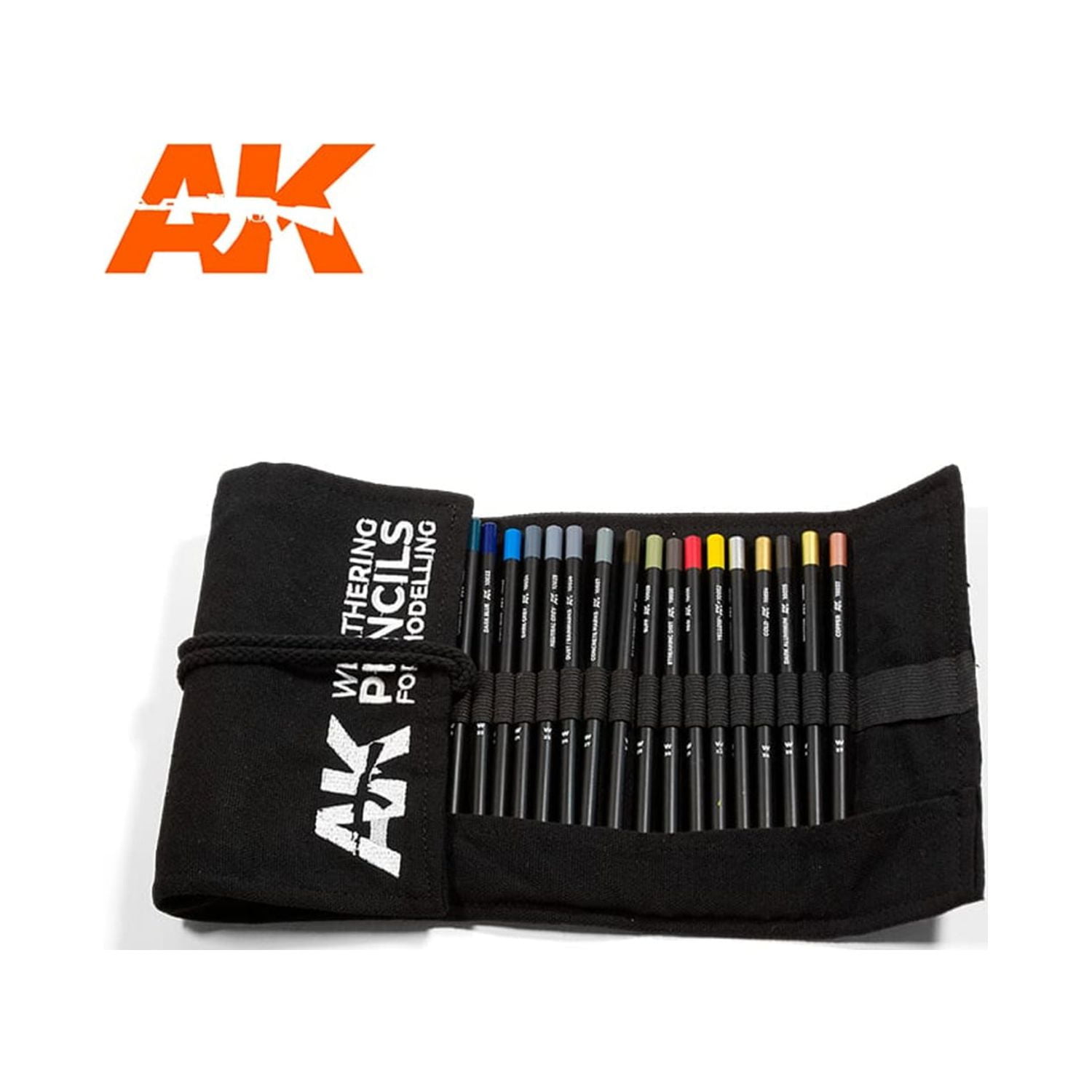 AK-Interactive Weathering Pencils - Full Range Cloth Case New