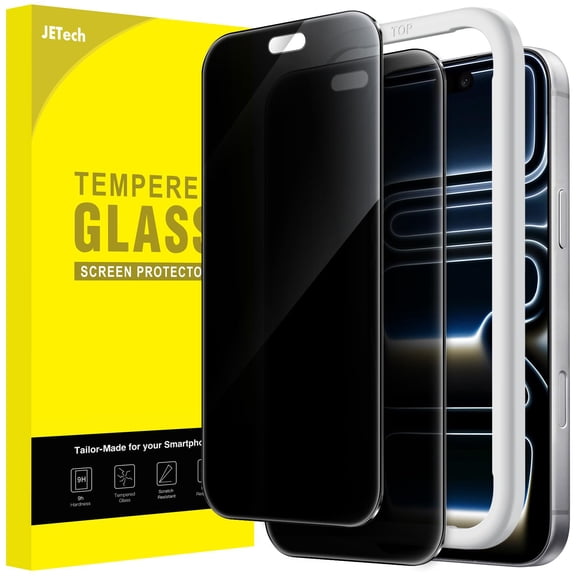 JETech Privacy Screen Protector for iPhone 18 Pro Max, 2-Pack |Anti-Spy, 9H Tempered Glass