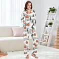 thumbnail image 4 of FORMRS Womens Pajama Set Long Sleeve Top and Pants with Pockets Soft Comfy Lounge Sleepwear, Sizes S-2XL, Orange Cartoon Houses, 4 of 7