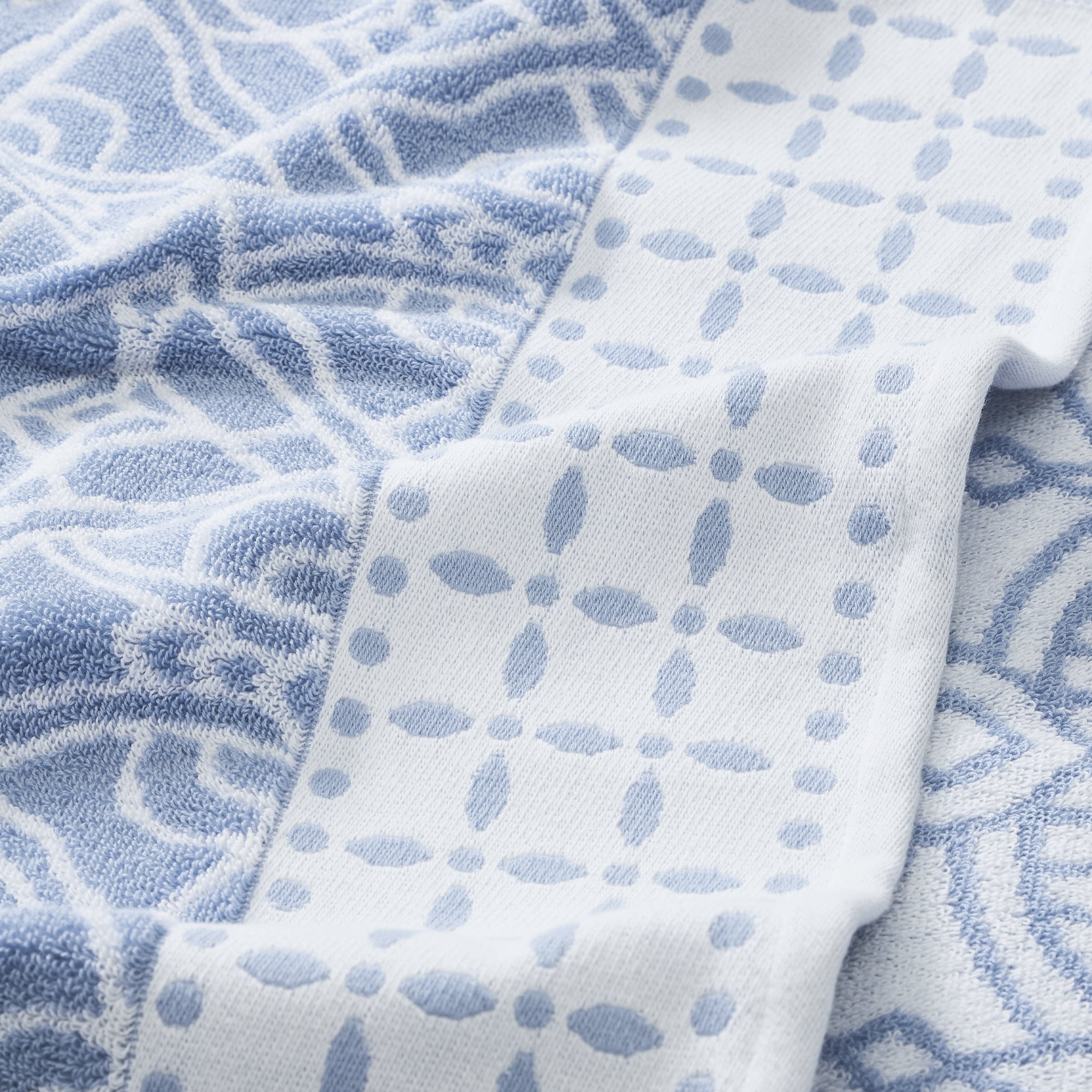 Modern Threads Monroe 6-Piece Cotton Bath Towel Set, Blue