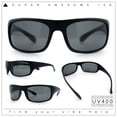 thumbnail image 2 of Polarized Mens Rectangle Wrap Classic Biker Style Sport Plastic Sunglasses Matte Black - Black, 2 of 8