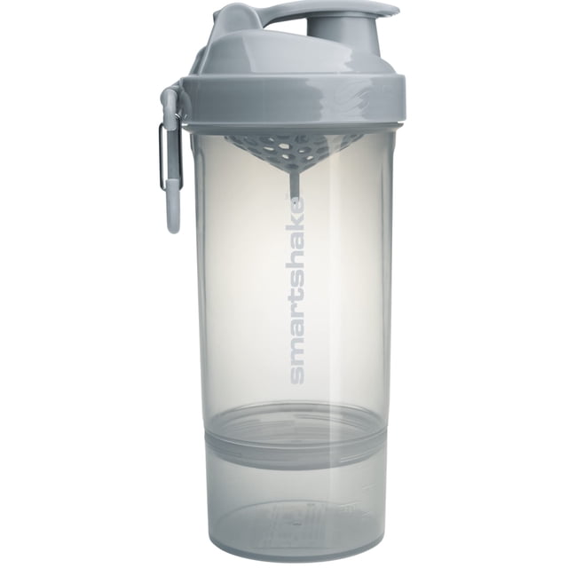 Smartshake O2GO ONE Botella Coctelera de Proteínas de Plástico 600 ml | 20 oz - Tapa roscada a prueba de fugas - Sin BPA - Unisex - Gris niebla