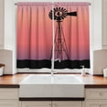 thumbnail image 2 of Ambesonne Windmill Kitchen Curtains, Dreamy Western Sunset, 55"x39", Coral Lilac and Black, 2 of 3
