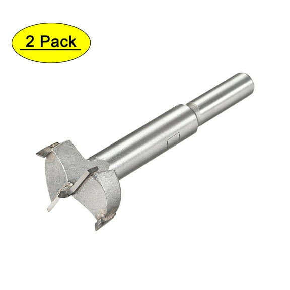 Uxcell 27mm Dia. Carbide Alloy Steel Tip Round Shank Forstner Wood Boring Drill Bit 2Pack