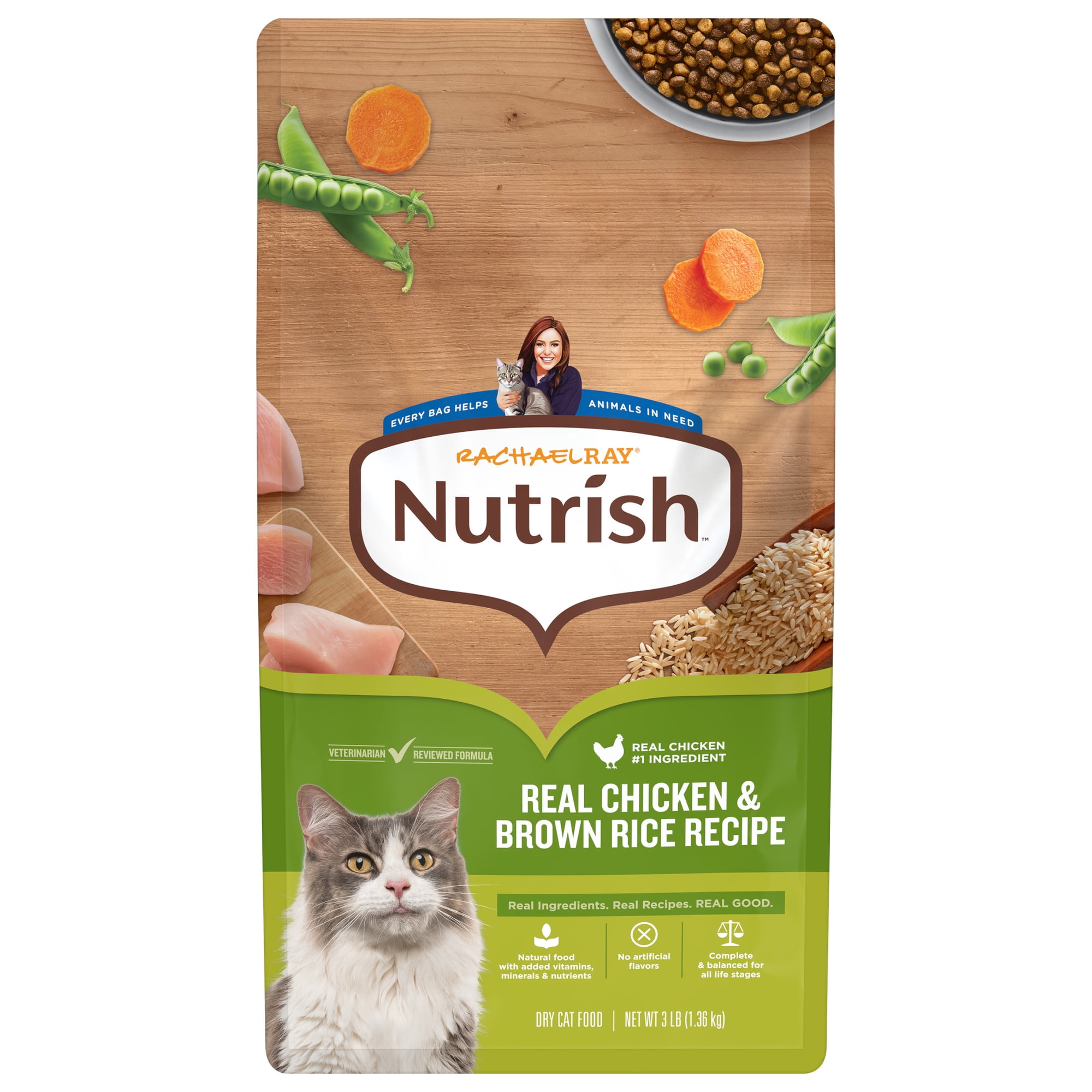 Rachael Ray Nutrish Dry Cat Food, Chicken & Brown Rice Recipe, 3 Lb. Bag