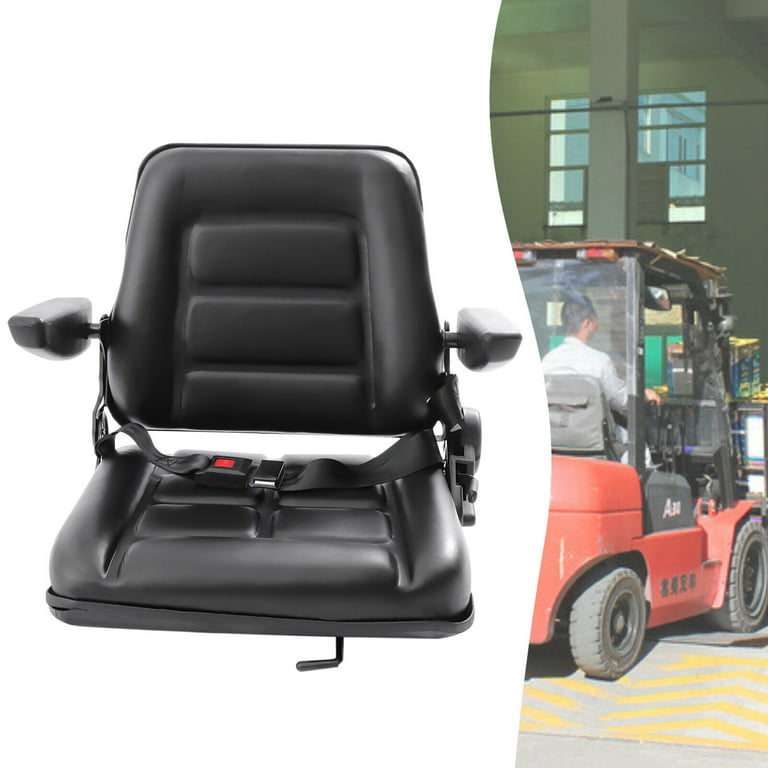 Universal Suspension Forklift Seat Tractor Lawn Mover Seat Cushion with  Seatbelt