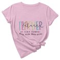 thumbnail image 4 of Jersey suelto para mujer Camiseta de manga corta con cuello redondo y estampado del día del maestro Camiseta de manga corta con cuello redondo/Camisa Pompotops hfajkhk140907, 4 of 7