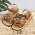 thumbnail image 7 of Girls Sandals For Toddlers Soft Sole Glitter PU With Flower Weaving Design Summer Shoes For Baby Casual Girls Sandals Brown 21, 7 of 7