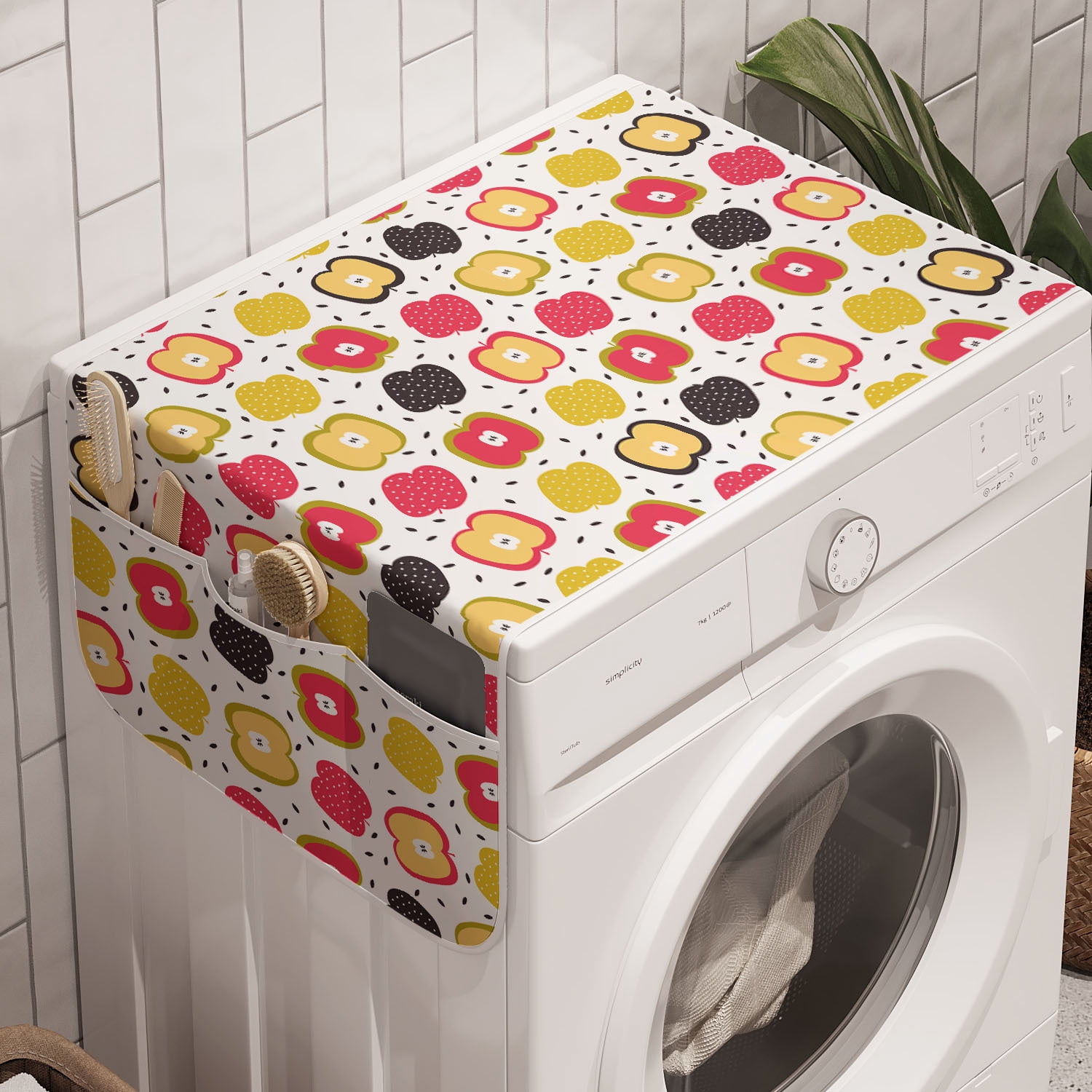 Fruit Washing Machine Organizer, Continuous Print of Colorful Sliced ...