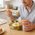 thumbnail image 2 of Fruit Cup With Lid 760 ml Double Layer Portable Plastic Salad Container With Fork For Microwave Heating And Outdoor Use, 2 of 6