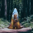 thumbnail image 5 of Honeii Snowy Mountain Photography Bear Print Poncho Cape, Cloak Coat, Snuggly Hooded Wearable Blanket, Hooded Cape For Teenagers,Halloween Costumes-Large, 5 of 7