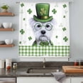 thumbnail image 4 of St. Patrick's Day Sheer Curtains 72 Inches Long, Cute Puppy Shamrock Hat Dog Green Plaid Light Filering Curtains, Breathable Simi Curtain Privacy Drapes for Living Room Bedroom Window Treatment, 4 of 9