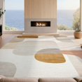 thumbnail image 2 of Design&I 8'x10' Washable Area Rug Beige Abstract Tan Geometric Neutral Interlocking Shapes Contemporary for Dining Room, Large Office, Lounge, Snag-Free, 2 of 7