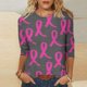 thumbnail image 1 of Fiudx Camisas para Mujer Camiseta Estampada a La Moda para Mujer, Blusa de Mangas 3/4, Tops Informales con Cuello Redondo, 1 of 5