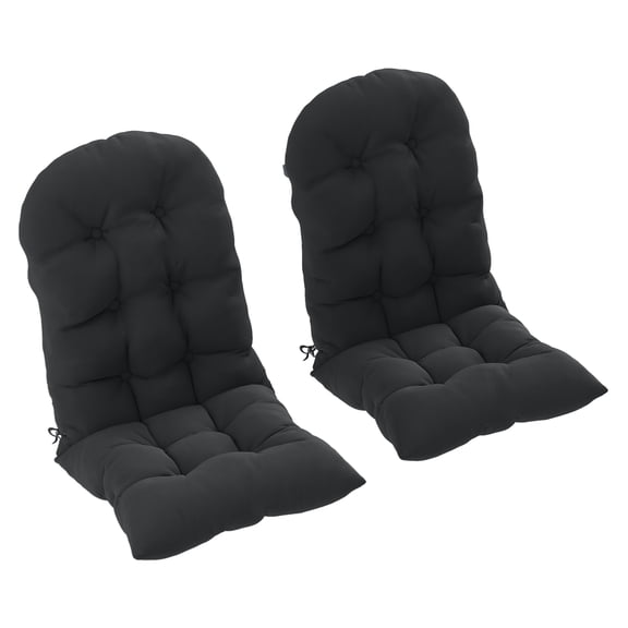 Adirondack Chair Cushions Set of 2, High Back Patio Cushions, UV Resistant, Tufted Outdoor Seat Cushions, Black