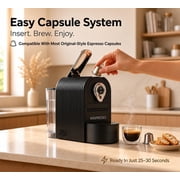 Mixpresso Espresso Machine for Nespresso Compatible Capsule, Single Serve Coffee Maker Programmable for Espresso Pods, Premium Italian 19 Bar High Pressure Pump 27oz 1400w Black Coffee Maker