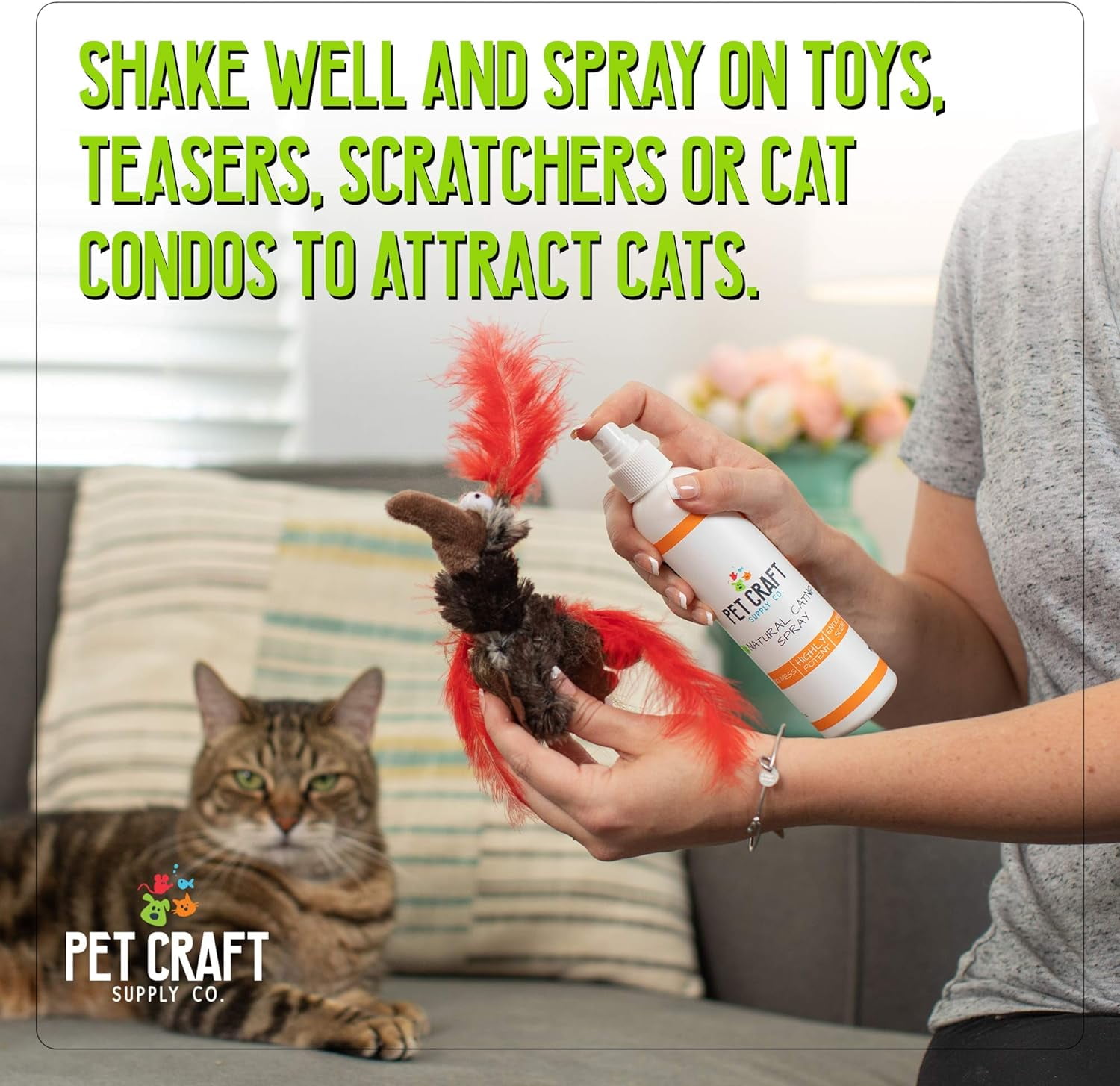 Pet Craft Supply Premium Maximum Potent All Natural Catnip for Cats, USA Grown & Harvested, 8 oz Value Spray Bottle