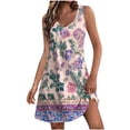 thumbnail image 2 of Awdenio Women's Summer Fashion Printing Pocket Sleeveless V-Neck Dress Casual Summer Dress Sleeveless Sundress Dresses Beach Dress with Pockets, 2 of 7