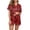 Red, variant on WTOBBY Ladies' Halloween Printed Pajama Set Loose Fit Casual Short Sleeve Top & Elastic Waist Shorts Two-Piece Sleepwear Comfortable Loungewear Home Outfit,Black L