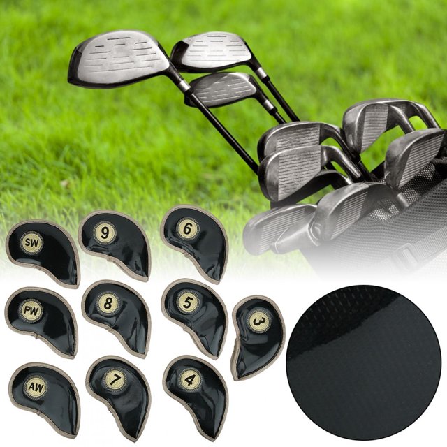 Cubierta De Cabeza De Hierro De Golf, Protector De Palo De Golf Negro/rojo, 10 Unids/set Golfista Para Cabeza De Hierro De Golf Diversión Al Aire Libre Niños Adultos Cergrey negro