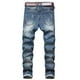 thumbnail image 4 of Pantalones vaqueros rectos de algodón con agujeros rasgados para hombre, pantalones casuales, pantalones vaqueros largos, pantalones para hombre, 4 of 9