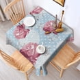 thumbnail image 2 of Pioneer Flower Floral Print Pattern Square Tablecloth,Waterproof Square Table Cover,Wipeable Spillproof Washable Table Cover for Home Kitchen Party Decor 60"x60"(152x152cm), 2 of 6