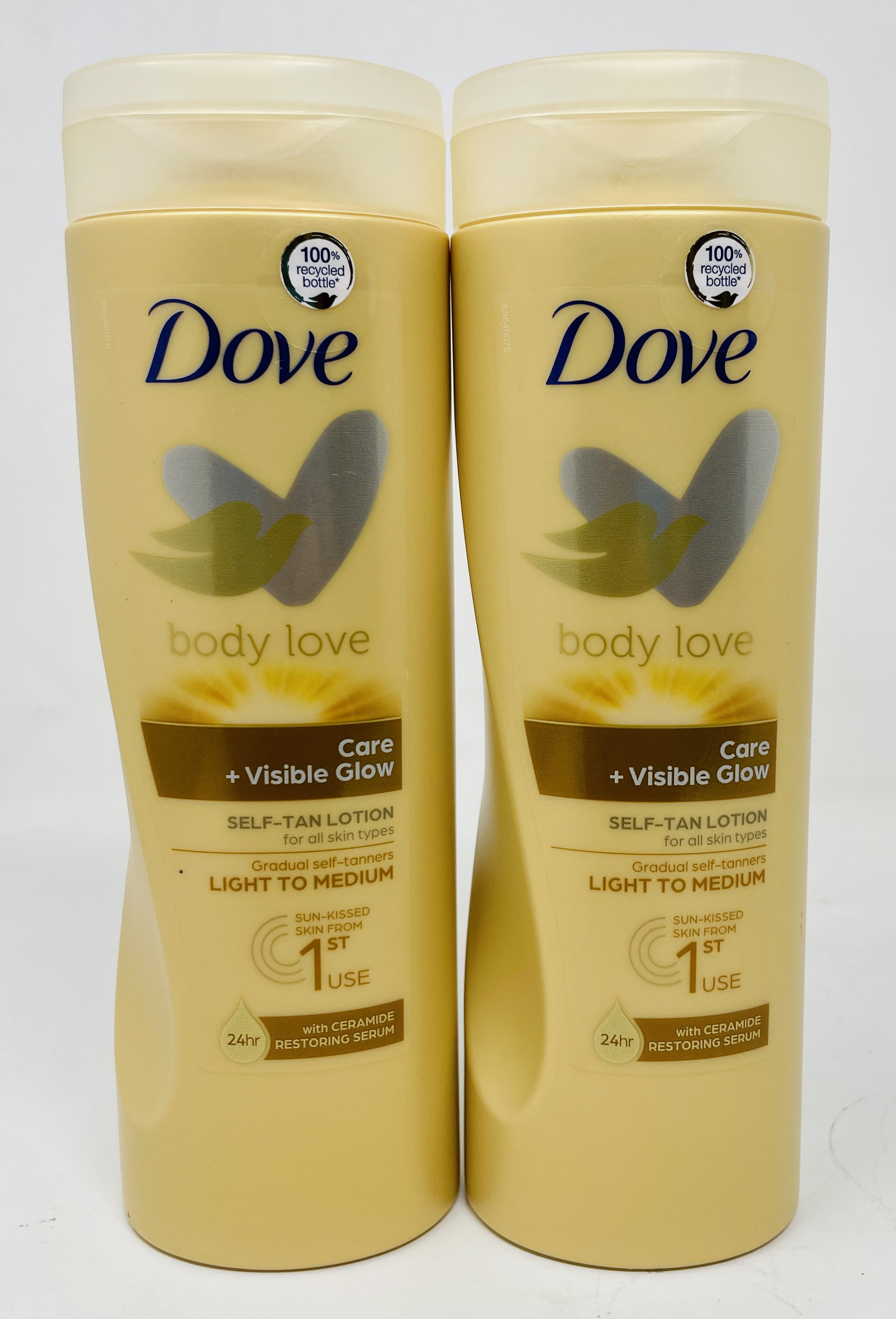 Dove Body Love + Visible Glow Self-Tan Gradual self-tanners Light to Medium 24hr 400 ml each 2 - Walmart.com