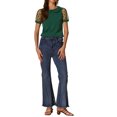 thumbnail image 2 of BLUSA Vintage de Lunares con Cuello Peter Pan y Manga de Malla Corta para Mujeres INSPIRE CHIC XL Verde Oscuro, 2 of 6