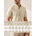 thumbnail image 7 of Mens Linen Henley Shirts Short Sleeve Casual Summer Beach T-Shirts Breathable Cotton Blend Lightweight Classic Fit Tee Apricot 2XL, 7 of 7