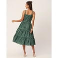 thumbnail image 3 of Moomaya Solid Sleeveless Tiered Dress, Strap Dress Summer Midi Rayon Dresses, 3 of 8