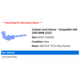 Coolant Level Sensor - Compatible with 2000 BMW 323Ci - Walmart.com