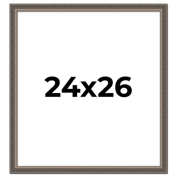 24x26 Frame Silver Real Wood Picture Frame Width 1.25 Inches | Interior Frame Depth 0.5 Inches |
