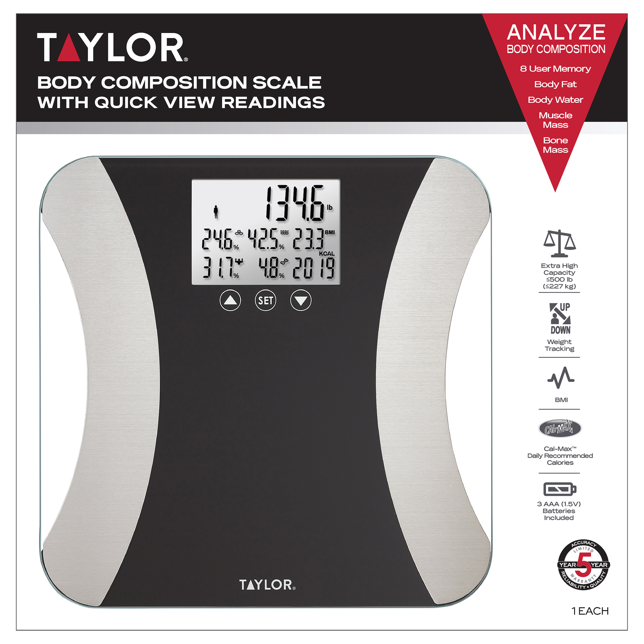 Taylor Glass LED Body Composition Scale photo 8