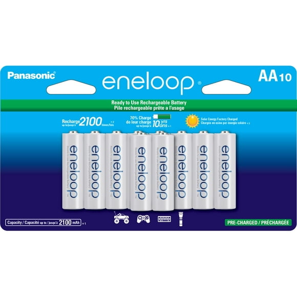 Baterías recargables Eneloop Panasonic BK-3MCCA10FA AA x10