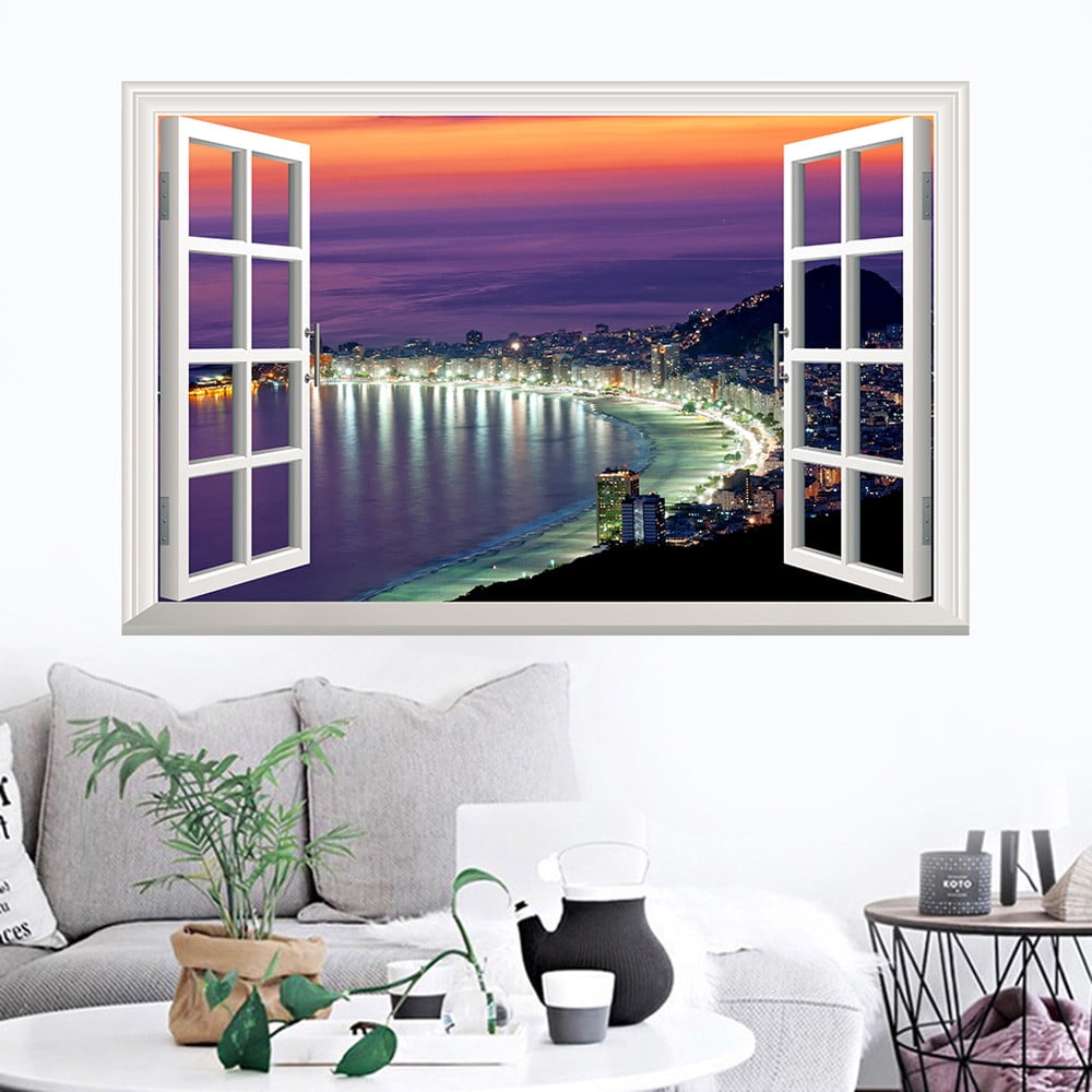 Betterlife Scenery Outside The Window Wall Decal Home Sticker Mural