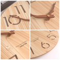 thumbnail image 4 of Reloj de pared digital grande de madera, redondo y silencioso, de 12 pulgadas y con pilas. Sin hojas, 4 of 7