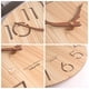 thumbnail image 4 of Reloj de pared digital grande de madera, redondo y silencioso, de 12 pulgadas y con pilas. Sin hojas, 4 of 7